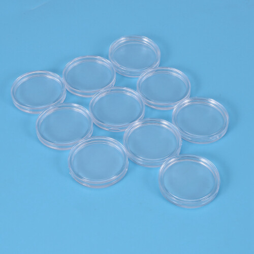 10 pcs Small round transparent plastic coin capsules box 33mm 2