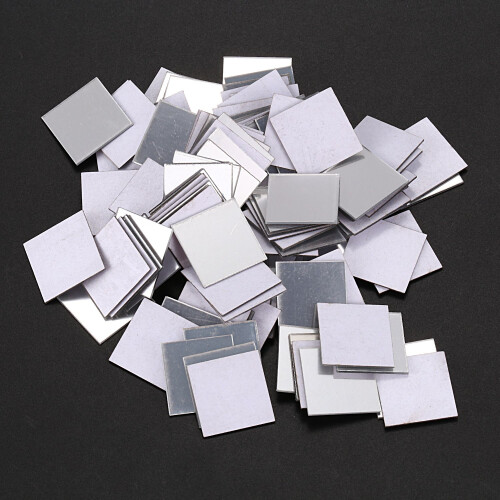 100 Piece Mirror Tile Wall Sticker 3D Decal Room Decor Stick (Silver) 2