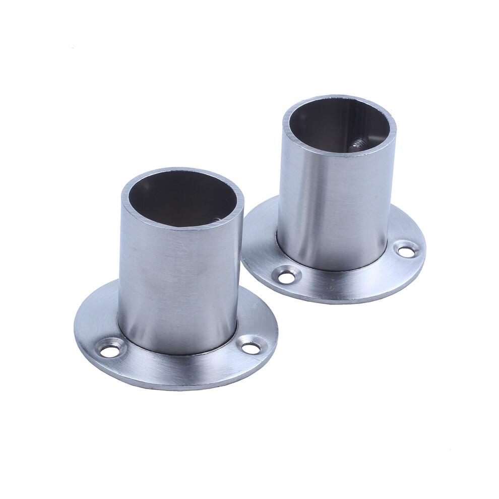 Wardrobe 25Mm Tube Stainless Steel Rail Rod End Support Bracket 2Pcs 4712217601609