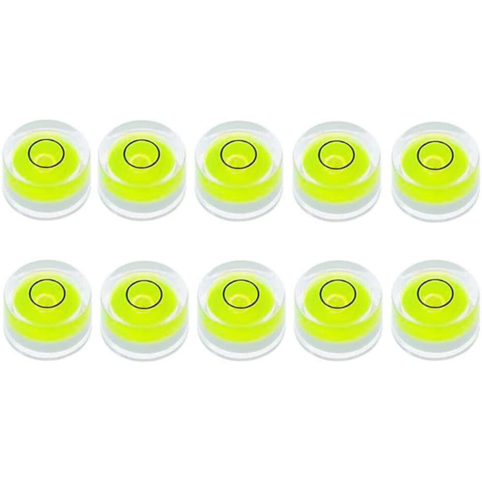 10Pcs Bubble Spirit Level 10X6mm Circular Bullseye Bubble Levels For Leveling Tripod Telescope 10X6mm, Non-Adhesive 4713989133541