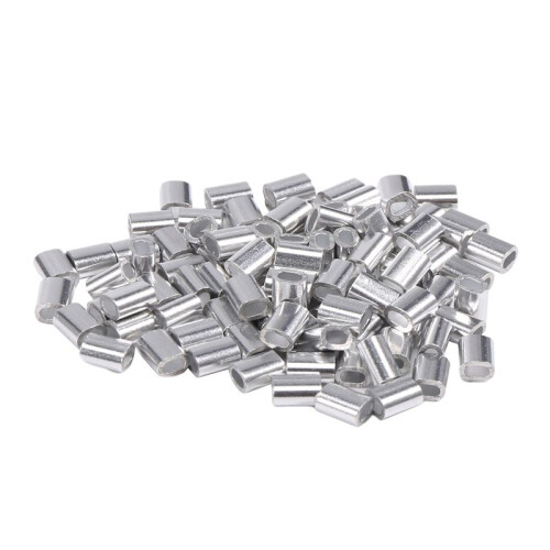 100 St 1 Mm StåLtråD Aluminiumhylsor äRmar Silverton