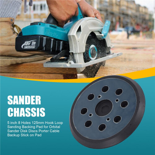 5 inch 8 Holes 125mm Hook Loop Sanding Backing Pad for  Orbital Sander Disk Discs  Cable Backup Stick  Pad 1