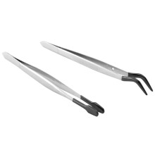 2 Pcs of Rubber Tip Tweezers Set for  Laboratory Industrial Hobby Tweezers Pliers Jewelry Stamp Plastic Box 15cm