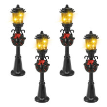 4 PçS  Lâmpada de Natal Poste de Trem Lâmpada de Rua Miniatura Luzes Decorativas para DIY Casa de Bonecas Caminho da Vila