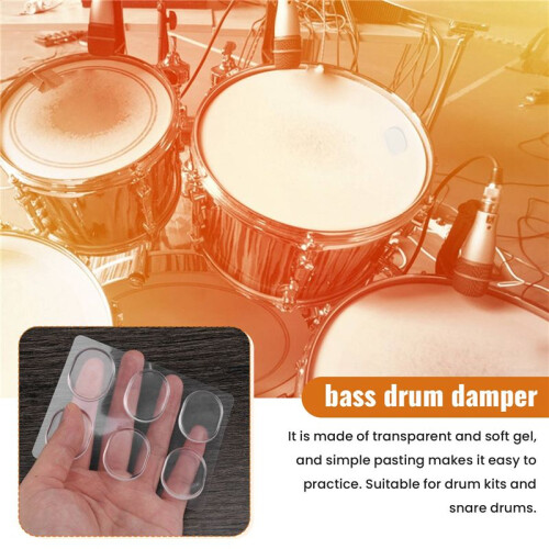 18 Pieces Drum Damper Gel Pads Silicone Drums Silencer For Drums Tone Control-Clear 2