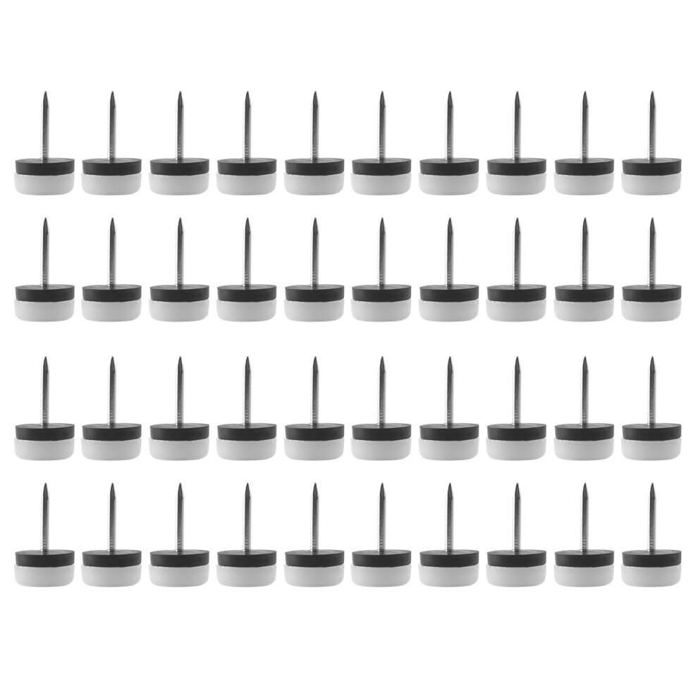 40Pcs Thickened Furniture Glide,Nail- Nylon Slider Pad Floor Protector For Wooden Leg Feet Of Chair Table Sofa(18Mm Or 0.7Inch,White) 4713694609362