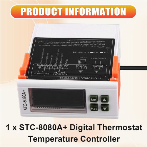 STC-8080A+ Digital Thermostat Temperature Controller Refrigerator Refrigeration Automatic Defrost Timer Single Probe 1
