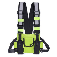Walkie Talkie Borsa Petto Doppia Radio Riflettente Pettorina Porta Imbracatura Borsa Gilet Rig Walkie Talkie Confezione Frontale Custodia B