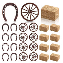 24 Piezas de Suministros para Fiestas Occidentales, Centros de Mesa Vintage para Herradura de la Suerte, Recuerdos de Fiesta de Boda, Decoraciones de