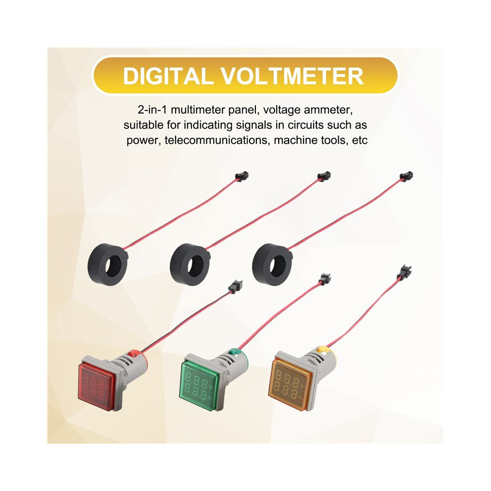 Ac Volt Amp Meter, Ac 20-500V 0-100A Multimeter Led Dual Display Voltmeter Ammeter Voltage And Current Meter Tester 6033952741251