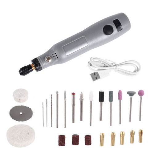 10W Hobby   Drill Grinder Rotary Tool Set Modeling Polishing Drilling - Grey