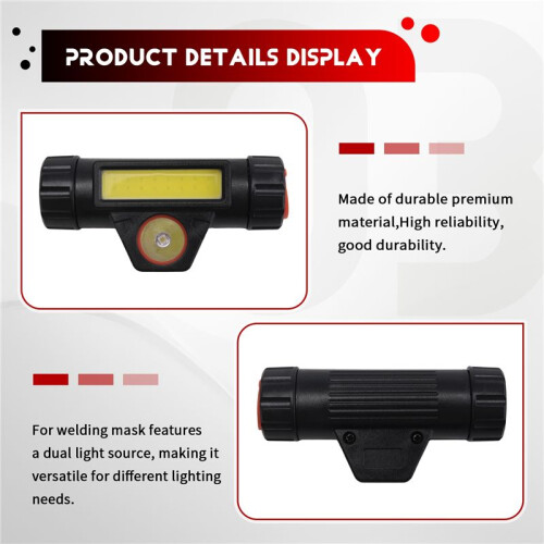 Rechargeable Welding Helmet Light Versatile Headlamp Flashlight with Mount Holder, Automatic Dimming, Strong Headlight 2