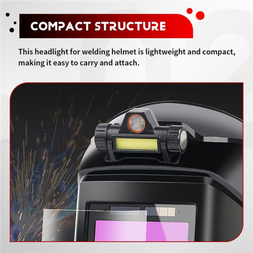 Rechargeable Welding Helmet Light Versatile Headlamp Flashlight with Mount Holder, Automatic Dimming, Strong Headlight 1