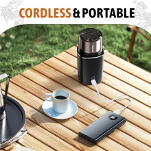 Hands-Free Blade Coffee Grinder, Cordless Coffee Mill,Rechargeable Battery with Removable Bowl, for Camping, Travel,Etc.