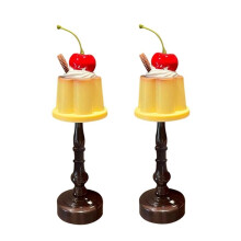 2 Pcs Cute Pudding Night Light Retro Pudding Lights with Battery Table Lamp, Room Decor, Gift Boys and Girls