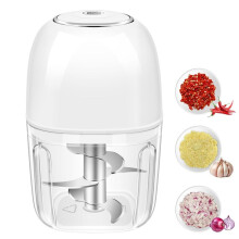 Picadora de Ajo Eléctrica de 350 Ml, Miniprocesadora de Alimentos Portátil, Machacadora de Ajo USB con 6 Cuchillas de Acero Inoxidable.