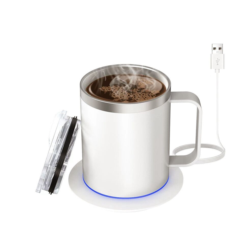 Self Heating Coffee Mug For Desk,Heated Cup With 10Hrs Auto Shut Off, Usb Powered Mug Warmer Set 4714127557496