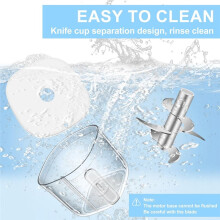 Tritatutto Elettrico per Aglio da 350 Ml, Robot da Cucina Portatile, Tritatutto per Aglio USB con 6 Lame In Acciaio Inossidabile