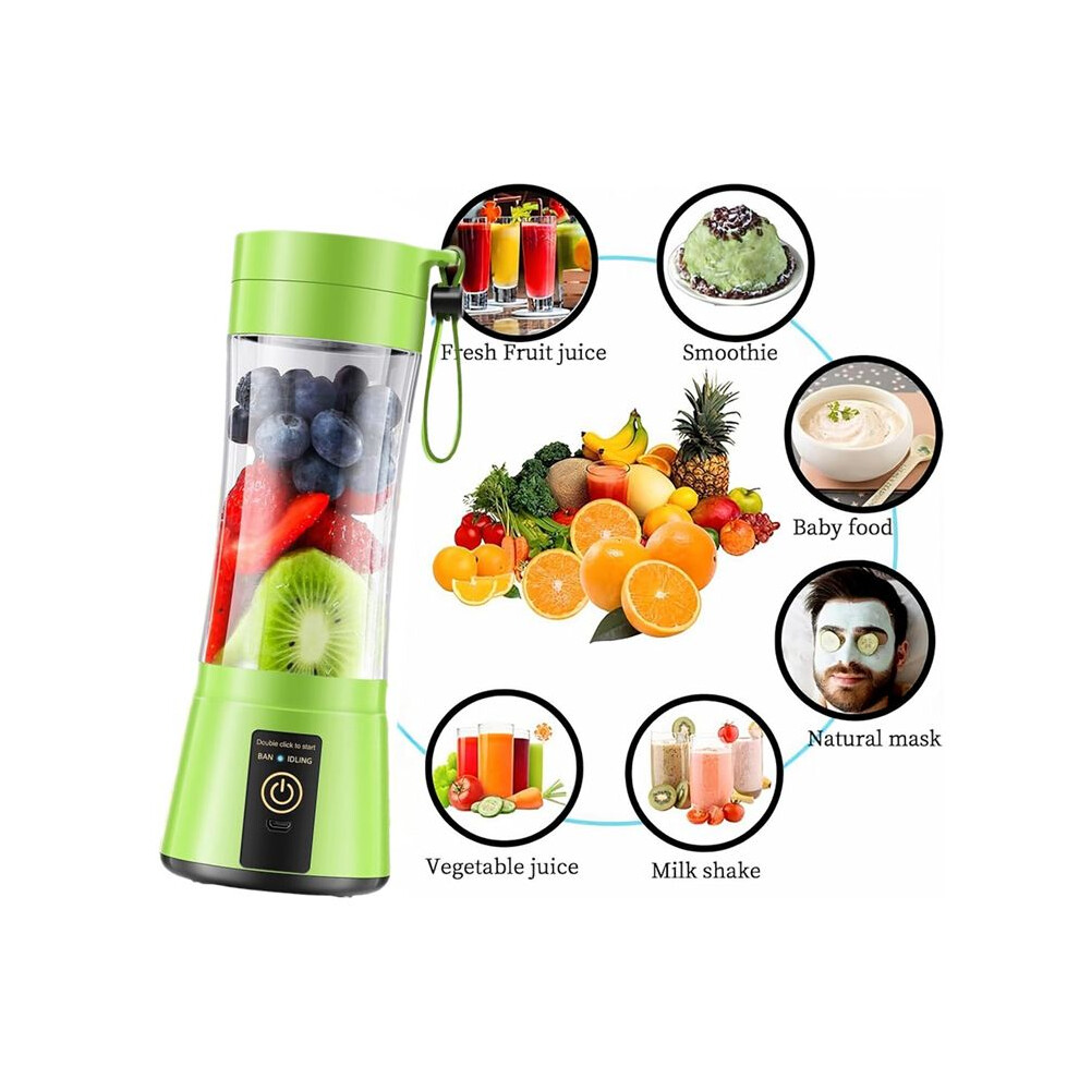 Tlily Portable Blender, 6-Blade Mixer For Smoothie,Milkshake, Juice, Mobile Hand Juicer With Usb Rechargeable