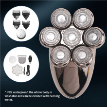 7- Electric Shaver USB Dharging Stainless Steel Blades Men'S Quick Shaving Beard Trimmer Hair Trimmer Gift for Men Silver