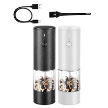 Moulin à Poivre Électrique de Cuisine, Rechargeable par USB, Moulin à Épices, Shaker Électrique, Outil de Cuisine, Lot de 2 Pièces.