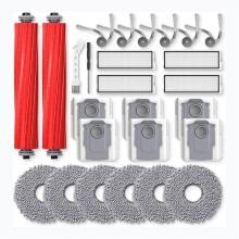 26 Stuks Vervangende Accessoires voor QV 35A / QV 35S Robotstofzuiger, Hoofdborstel, Zijborstel, Dweilpads, Stofzak