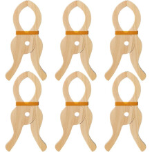 6 Pcs Wooden Clip Handmade Clip Toys Wooden Clips for Curtains, Wardrobes, Balcony, Wooden Clips