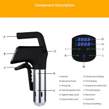 Circulador de Imersão A Vácuo Sous Vide À Prova D'Água IPX7, Fogão Lento com LCD Digital, Toque LCD, Imersão, Plugue UE