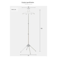Display Stand Clothes Hanger Garment Foldable Tripod Steamer Rack Cloths Iron Hanging Stand Clothing Drying Rack Black