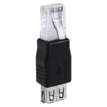 Female USB A to Male Ethernet RJ45 Plug Adapter New