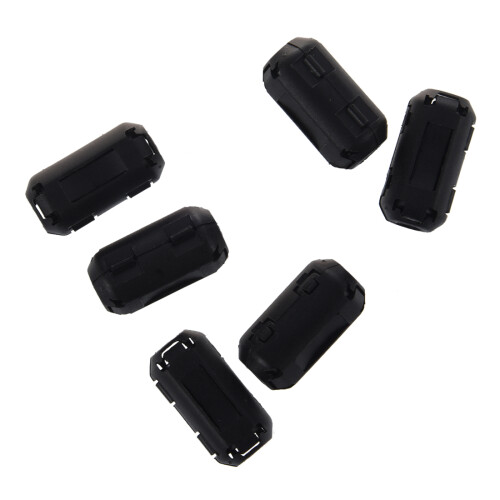 6 Pcs Clip  EMI RFI Noise Ferrite Core Filter for 5mm Cable