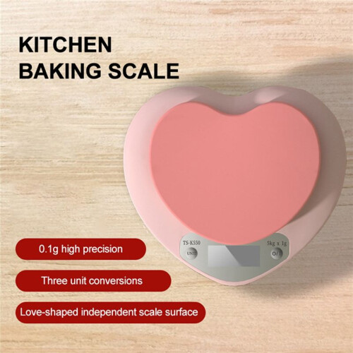 Multi-Function Kitchen Baking Scale  Heart-Shaped Portable High-Precision Digital Scale 5kg/1g LCD Electronic Scale 2
