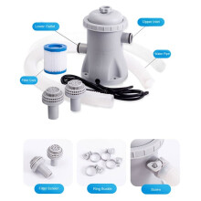 Aufblasbare Pool-Filterpumpe, Poolfilterpumpe, Elektrisch, ABS, 330 Gallonen, 16 W, Energiesparend, Geräuscharm, zum Reinigen, UK-Stecker