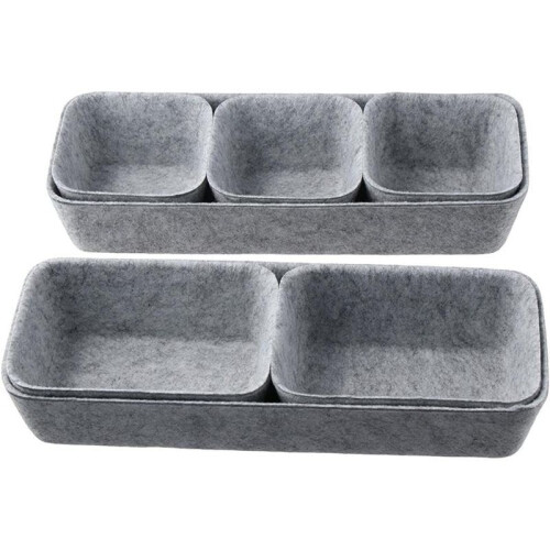 Light Gray  8-Piece Set of Office Makeup Table Forming Storage Box Organizing Storage Box 2
