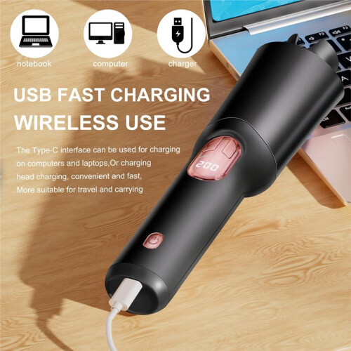 LCD USB Charging 32MM Heating Egg Curling Curler Home Wireless Portable Curling Iron Automatic Rotating Curling Iron 2