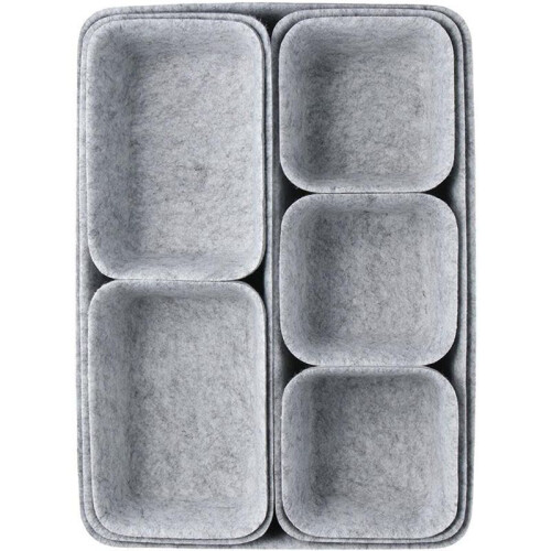 Light Gray  8-Piece Set of Office Makeup Table Forming Storage Box Organizing Storage Box 2