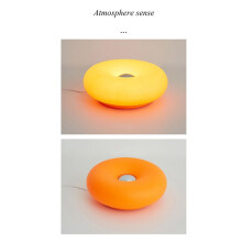 Lampe de Table Prise USB, Lampe de Chevet pour Chambre à Coucher, Salon, Salle à Manger, Décoration, Lumière D'Ambiance en Forme de Donut, Blanche
