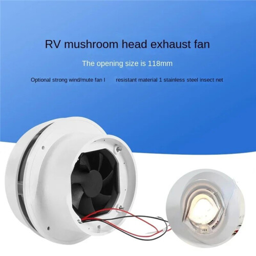 12 V Wohnmobil-Dachventilator, Leiser Deckenventilator, Lüftungsgitter, Abluftventilator für Wohnmobile, Wohnwagen, 2