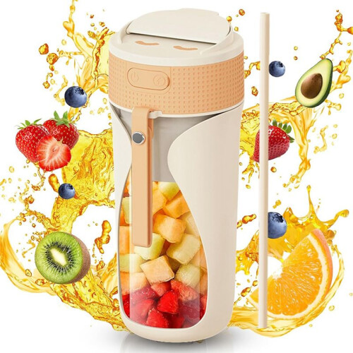 Portable Blender Cup 450ml Multi-Function Blender with Ice-Crushing,USB-C Rechargeable,Fruit Veggie Juicer Cup 1