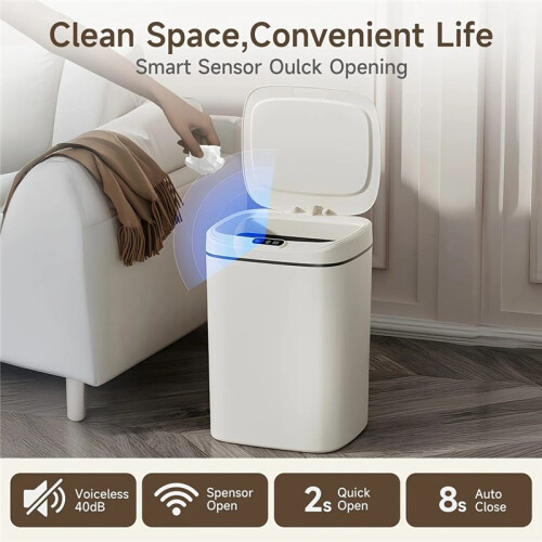 Advanced Intelligent Sensor Trash Can - Automatic Lid Opening, Odor-Sealing Garbage B 1