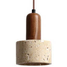 Japanese New YellowMarble Table Led Droplight Wabi Sabi Travertine Nordic Bedside Restaurant Corridor Decoration Pendant