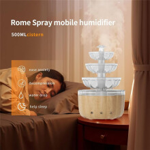 Diffuseur D'Arômes en Bois avec Fontaine, Humidificateur D'Aromathérapie et Veilleuse LED Colorée pour la Décoration Intérieure