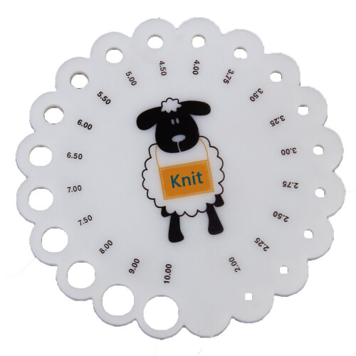 Knitting Needle Gauge Ruler