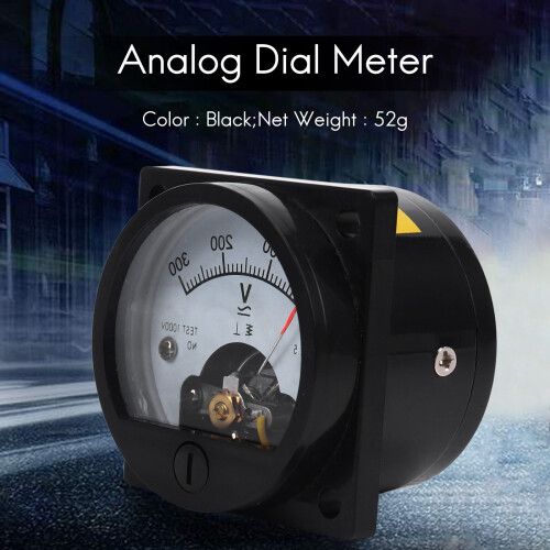 AC 0-300V Round Analog Dial Panel Meter Voltmeter Gauge Black 2
