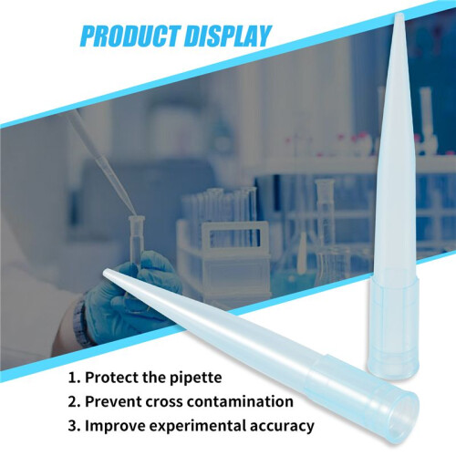 Transparent 1000UL 1ml Lab Liquid Pipette Pipettor Tips 500 Pcs 2