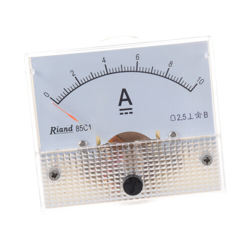 85C1  0-10A Rectangle Analog Panel Ammeter Gauge