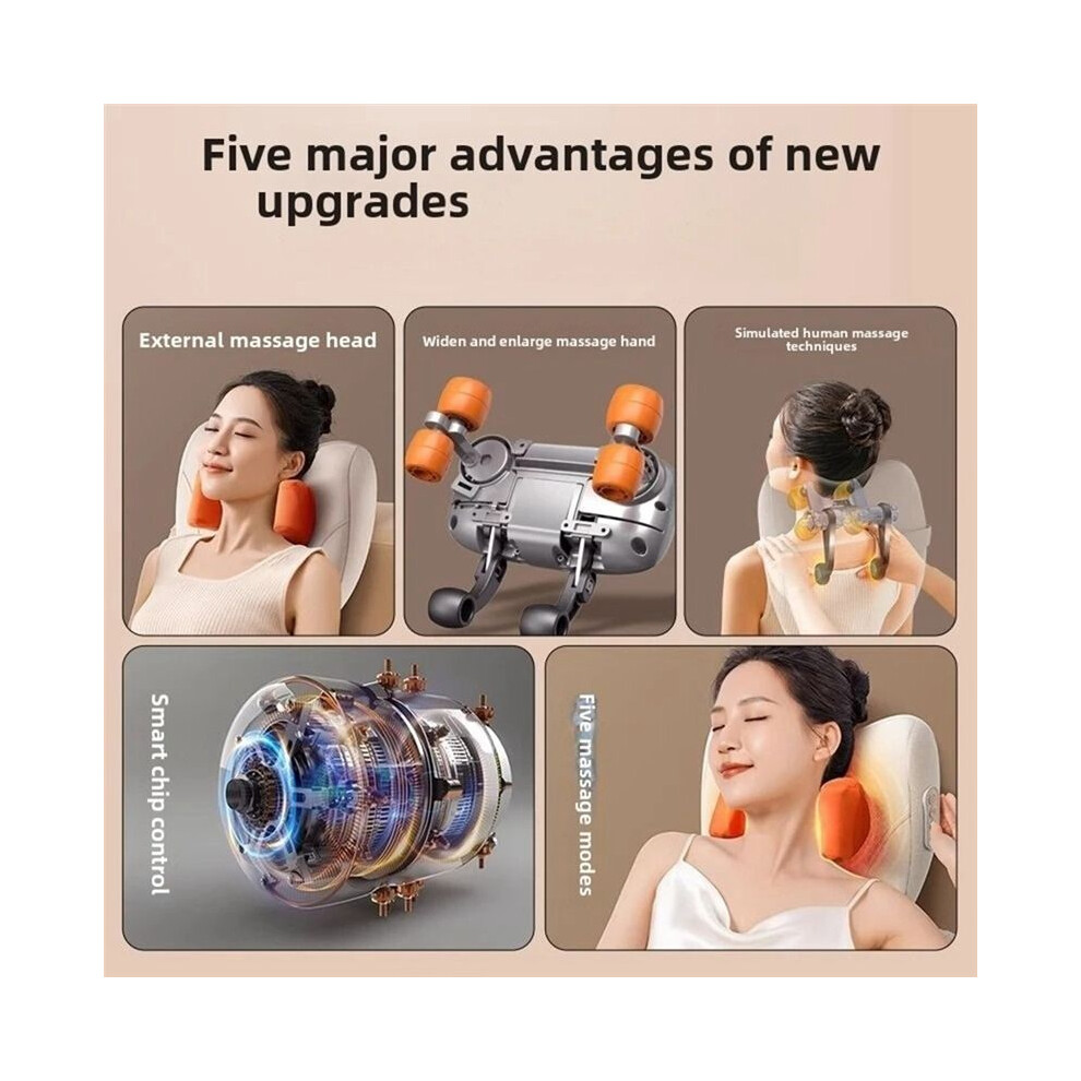 Melitt Neck Massager With Pinch And Kneading Function Cervical Massage Pillow Shoulder Massage With Hot Compress