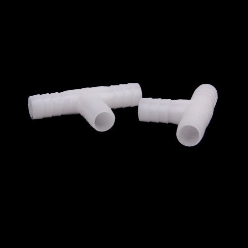 2 x 12mm Plastic Equal Tee Connector Barbed Pipe Fitting Air/Water Hose Joiner 2