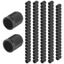 Set med 100 - Svarta PlastersäTtningsventilkåPor. Bilar, Lastbilar, Motorcyklar, ATV. Schrader DäCkkapslar.
