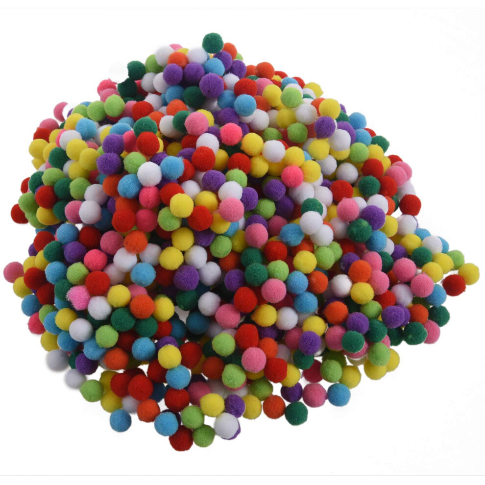 1000 Pcs 10Mm Mixed Color Soft Fluffy Pom Poms Pompoms For Kids Crafts 6033286433730